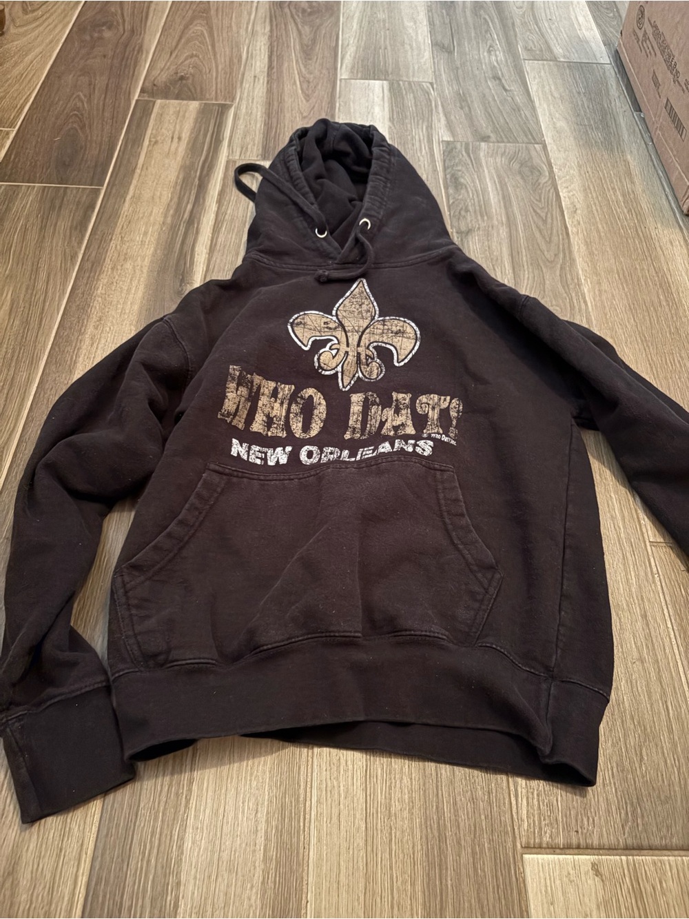 Nola Black Hoodie with Yellow Fleur-de-lis